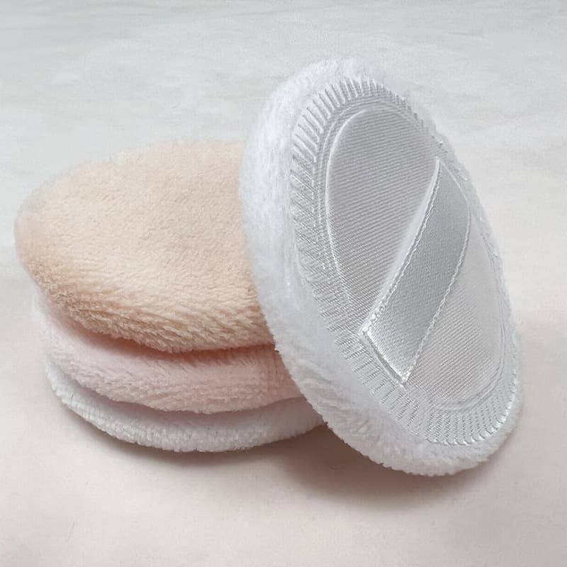 Round Satin Setting Powder Puff Short Velvet Satin Loose Powder Compact Makeup Puff