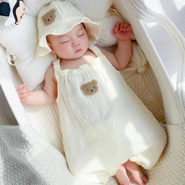 Baby Summer Clothing Set Cute Unisex Sleeveless Vest Romper Thin Newborn Onesie