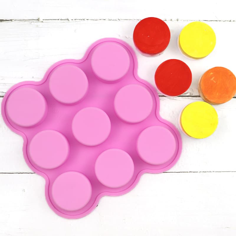 Xingka 9-Piece Small Cylindrical Silicone Handmade Soap Mold Silicone Cake Mold DIY Baking Pudding Jelly Mold