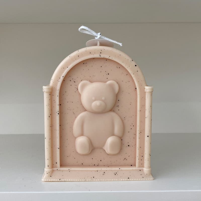 Korean Ins Style Photo Frame Bear Aromatherapy Plaster Resin Pendant Mold DIY Teddy Bear Photo Frame Candle Silicone Mold