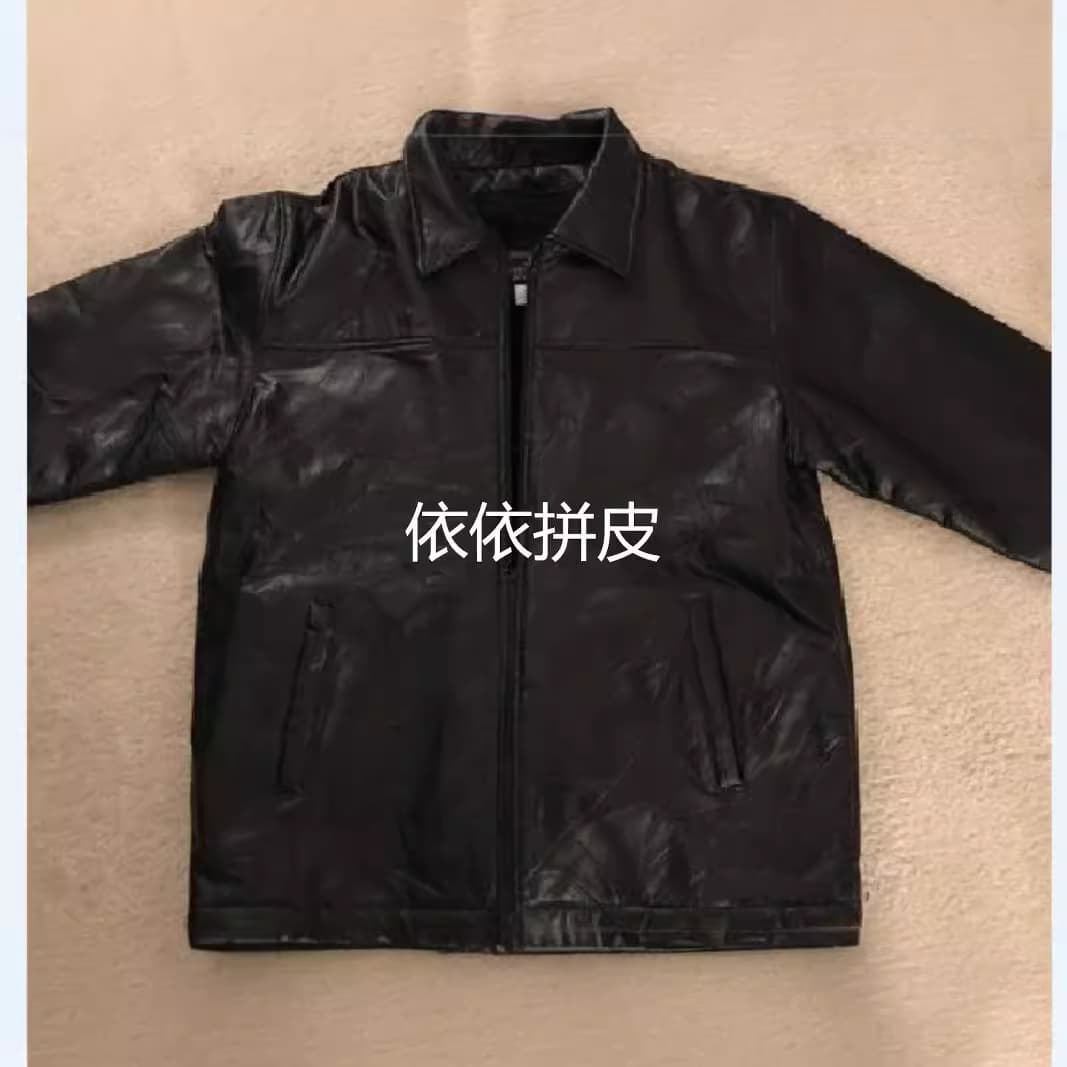 Foreign trade clothing, leather splicing, removable fur liner, leather clothing, leather men's clothing