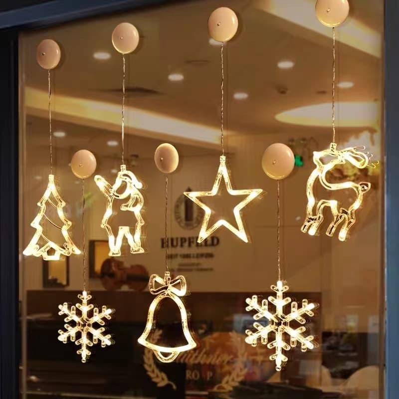 Christmas Decoration Lights Window Hanging Lights Window Suction Cup Lights Christmas Event Party Decoration String Lights LED Light String