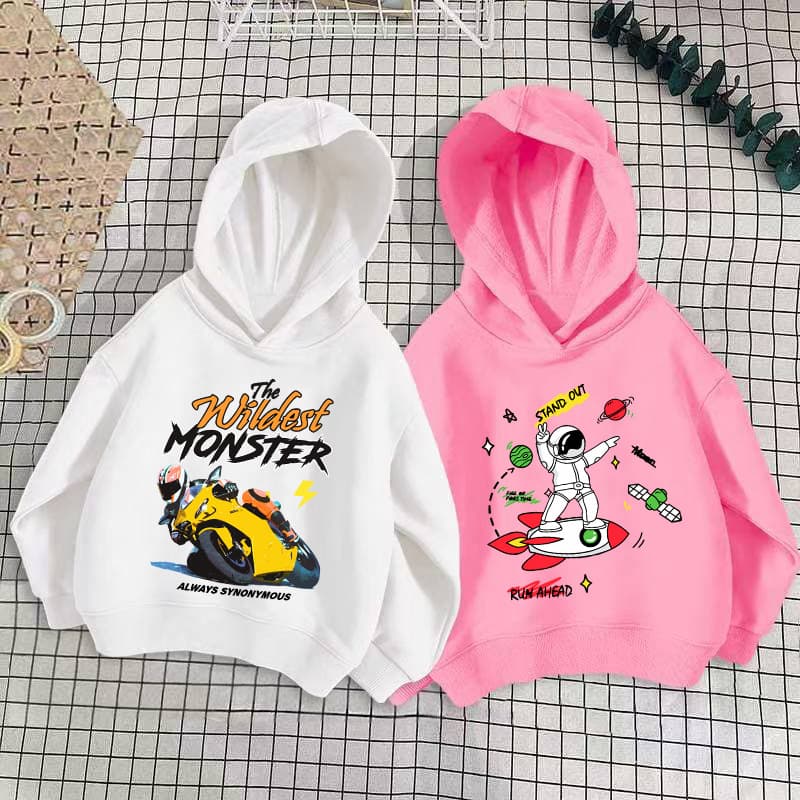 Children's Clothing, New Spring and Autumn Style, Boys and Girls Hoodie, Thin Round Neck Long-Sleeve Base Layer, Pullover Jacket, Cross-Border Kids' Wear