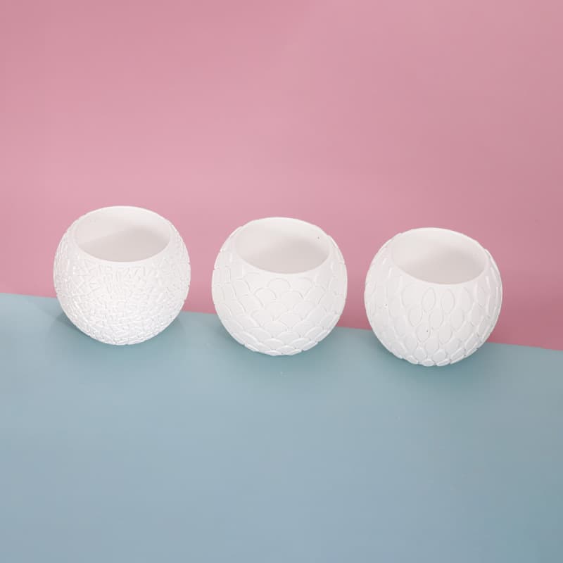 Epoxy Resin DIY Mold Candle Holder Storage Pen Cup Round Gypsum Fish Scale Candle Scented Candle Cup Silicone Mold
