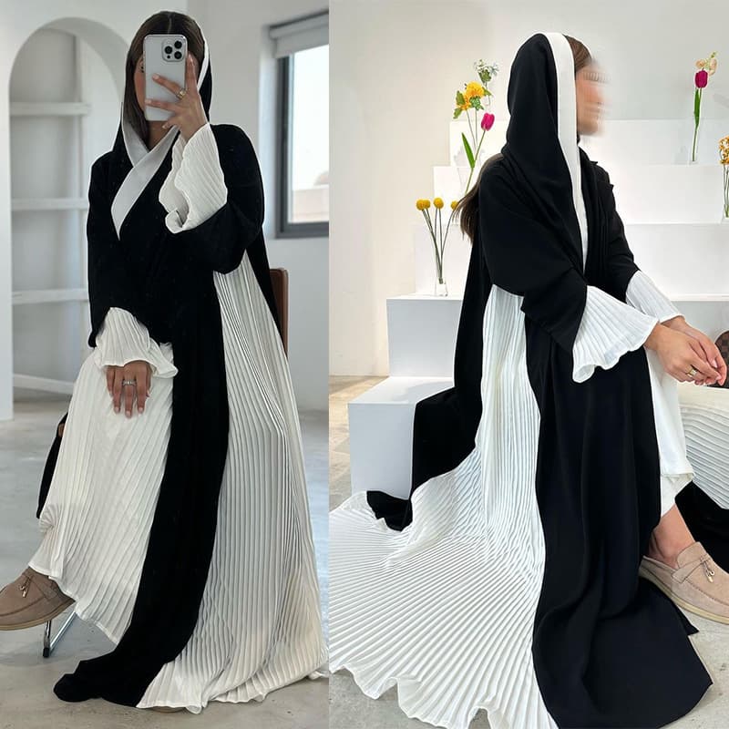 MQ112 Modest 2025 Summer Cross-Platform New Pleated Dress Fashion Cardigan Jacket