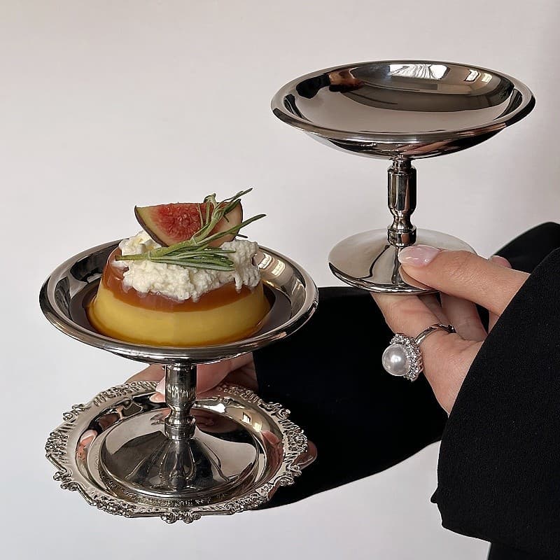 INS Style 304 Stainless Steel Palace-Style High-End Glasses, Dessert Pudding Cups, Ice Cream Milk Pudding Bowls, Cross-Border Ice Cream Cups