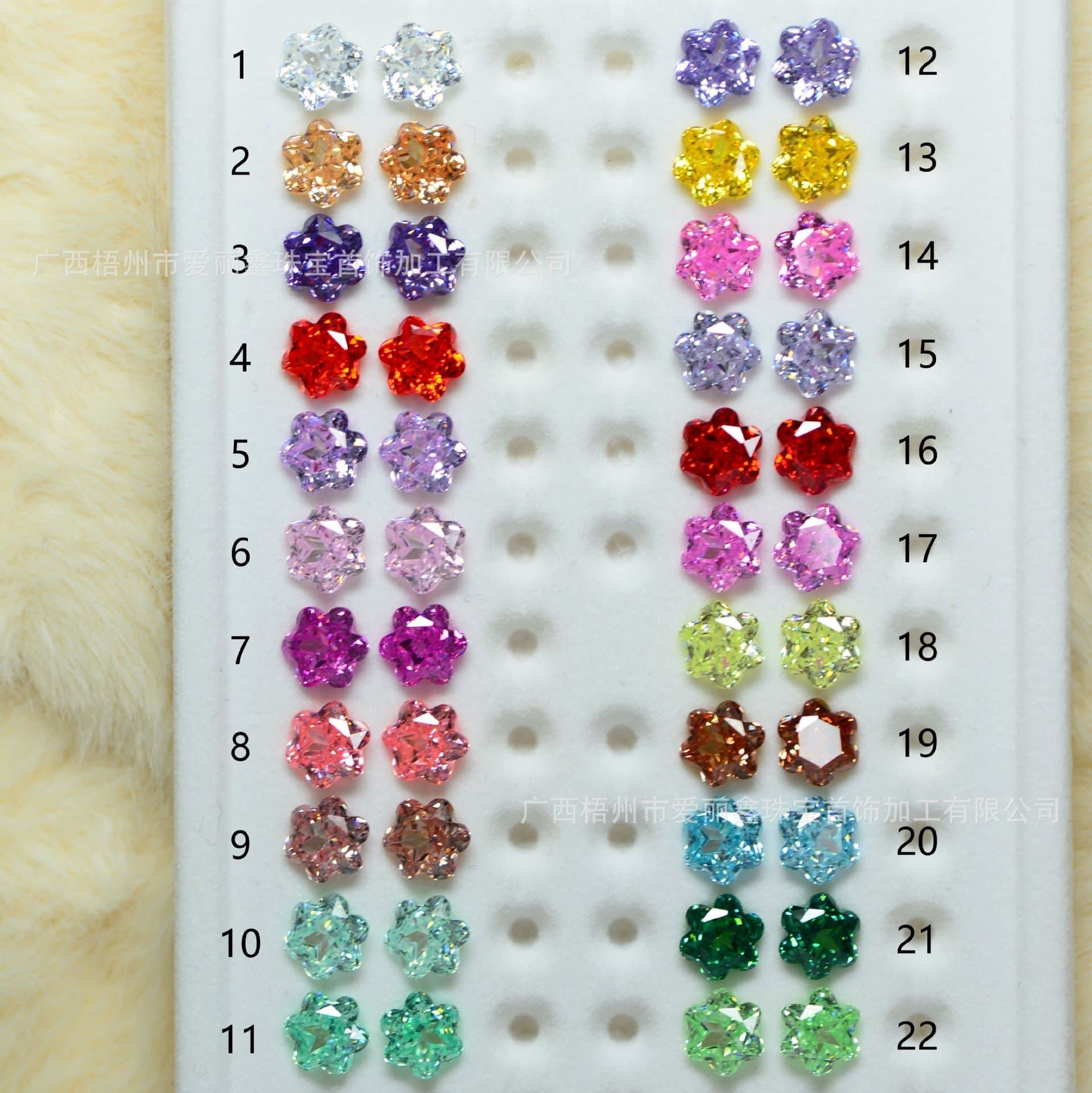 6mm Snowflake-Cut Zircon Six-Petal Flower Design Jewelry Nail Art Earring DIY Loose Stone