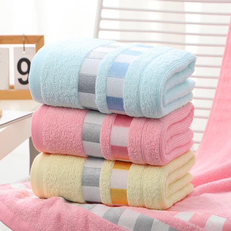 Factory Wholesale Pure Cotton Bath Towel Solid Color Soft Absorbent Skin-friendly Daily Use Hotel Gift LOGO Bath Towel Pure Cotton