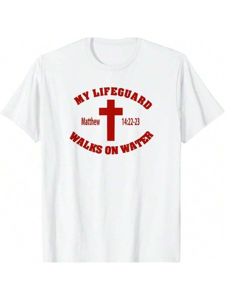 Cross-border Cotton T Christian My Life Guard Walks On Water T-Shirt.Jpg