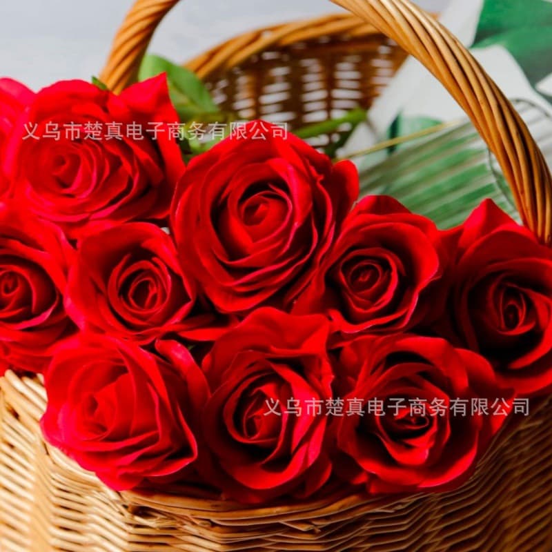 Single Stem Silk Rose Artificial Flower for Home Living Room Decoration Wedding Rose Floral Arrangement DIY Tool