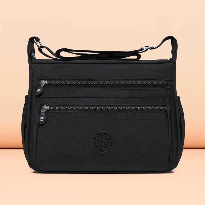 Casual Women's Multi-Layer Crossbody Bag Large Capacity Versatile Mommy Bag Washed Cloth Lightweight Crossbody Bag Female