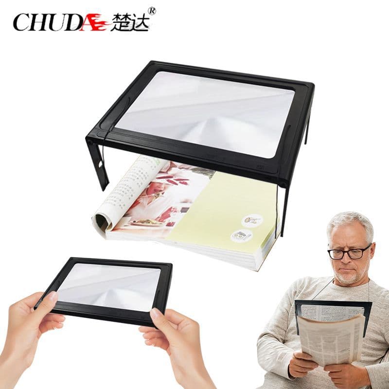 Chuda Desktop/Neck-Hanging Multifunctional Magnifying Glass, 12 LED Beads, 3x Magnification, for Elderly Reading 1516