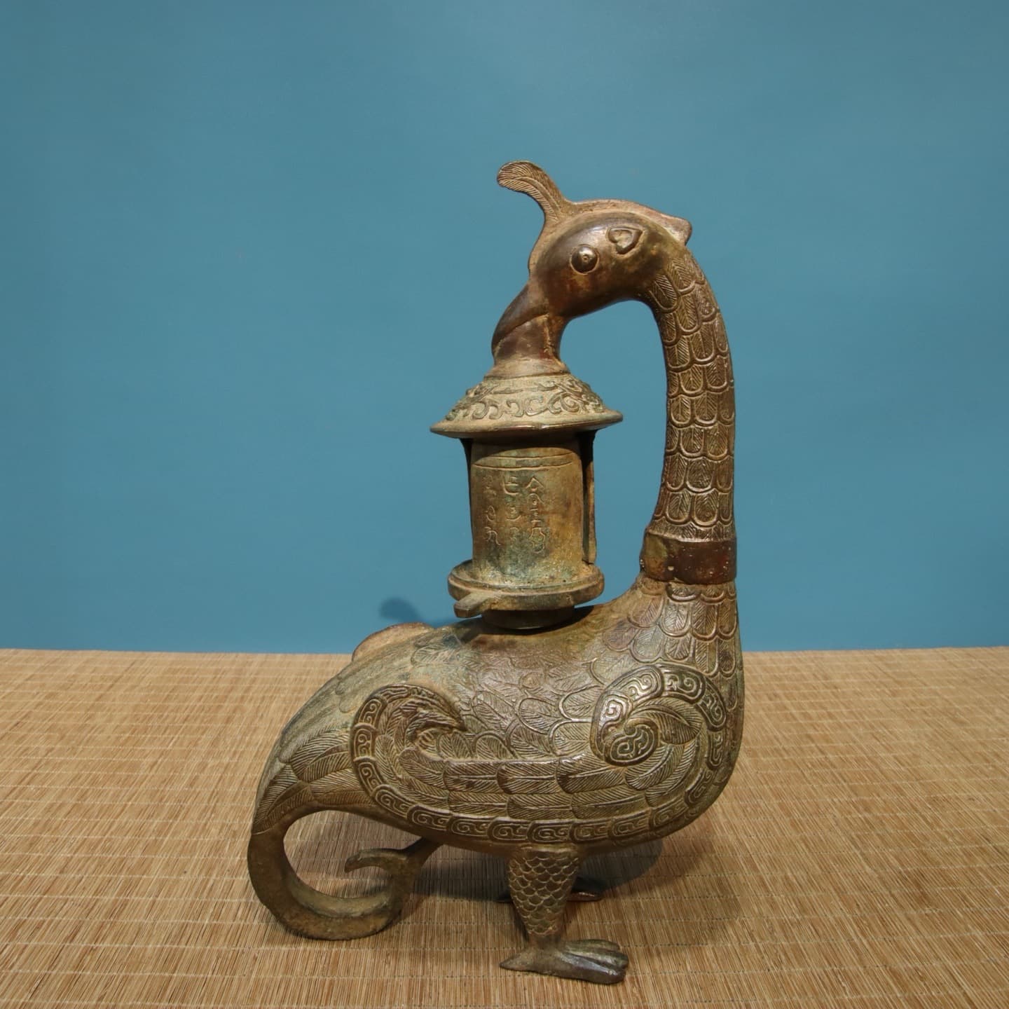 Antique bronze Warring States period more than fifteen branch lamp ornaments tree-shaped lamp Han Dynasty continuous lamp copper lamp props oil lamp bowl