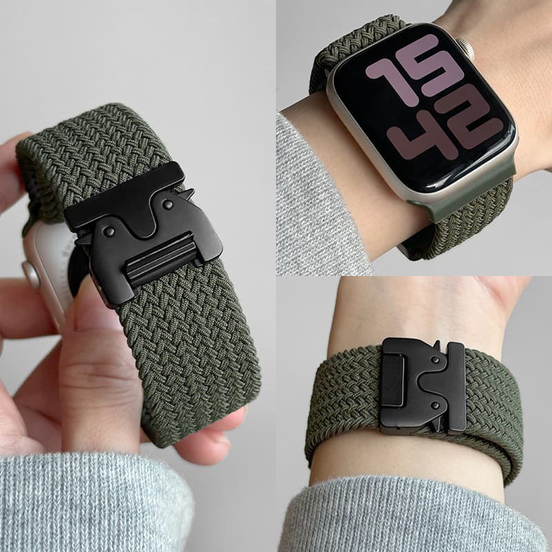 Compatible with Apple Watch iWatch 11, Apple Watch 10, Ultra 2, Woven Nylon Parachute Sport Band
