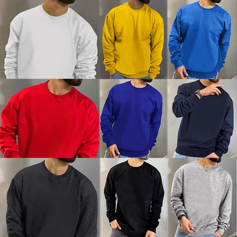 Cross-border European and American Men's Hoodie Autumn/Winter Solid Color Long-Sleeve T-Shirt Korean Trendy Minimalist Hoodie Menswear