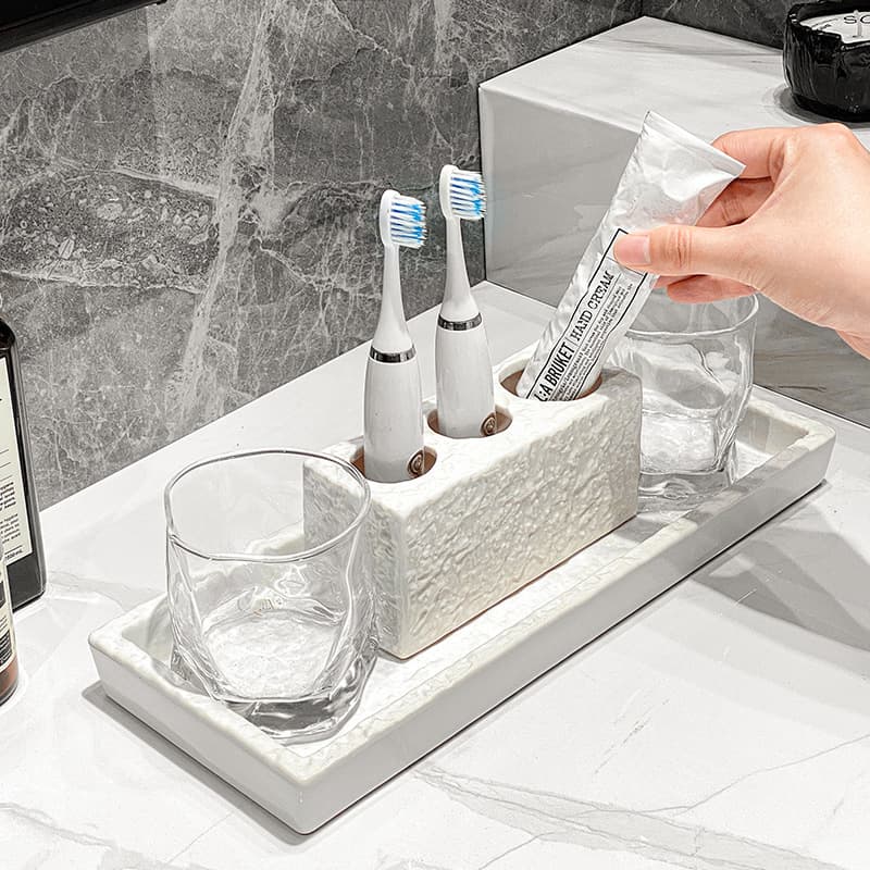 Hotel Bathroom Washbasin Mouthwash Cup Tray, Aromatherapy Jewelry Storage Plate, Storage Rack