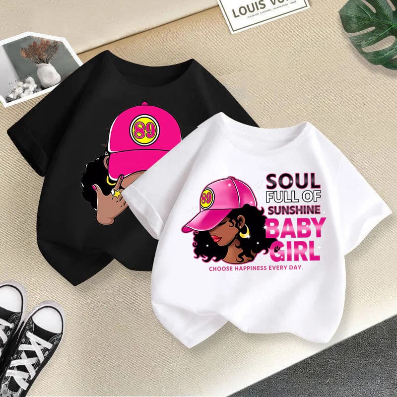 Foreign Trade Girls' Short-Sleeved Round Neck T-Shirt, Quick-Dry Breathable Cartoon Print Kids Clothing, New Summer 2026 Model