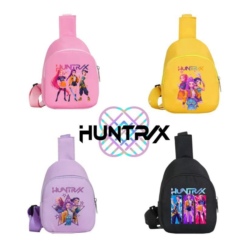 Cross-border New Witch Hunters Animation Cartoon Cute Print Crossbody Bag Children's Men's and Women's Casual Versatile Canvas Bag