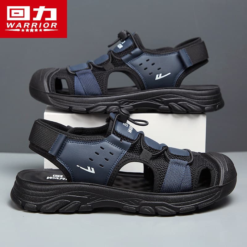 Warrior Shoes Men's Summer Breathable Sandals Outdoor River Trekking Shoes Mesh Sports Shoes Beach Shoes Men's Anti-slip M