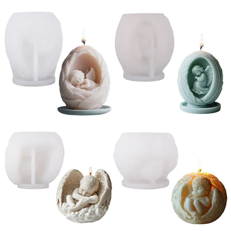 Angel Aromatherapy Candle Silicone Mold DIY Aroma Diffuser Stone Plaster Angel Desktop Decoration Ornament Silicone Mold