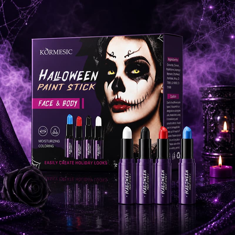 KORMESIC Halloween Face and Body Paint Stick Set - Pastel Smooth Easy Application Halloween Makeup Cream
