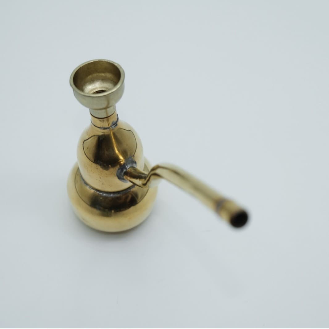 Brass Gourd Hookah Dual-Use Portable Dry Smoke and Hookah Pipe with Filter and Water, Vintage Style