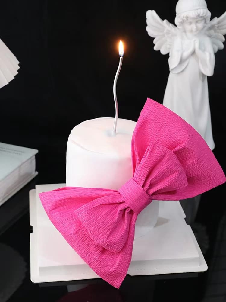 Viral Oversized Bow Crepe Paper Cake Decoration, Goddess Style, Best Friend Gift for Girls, Valentine's Day