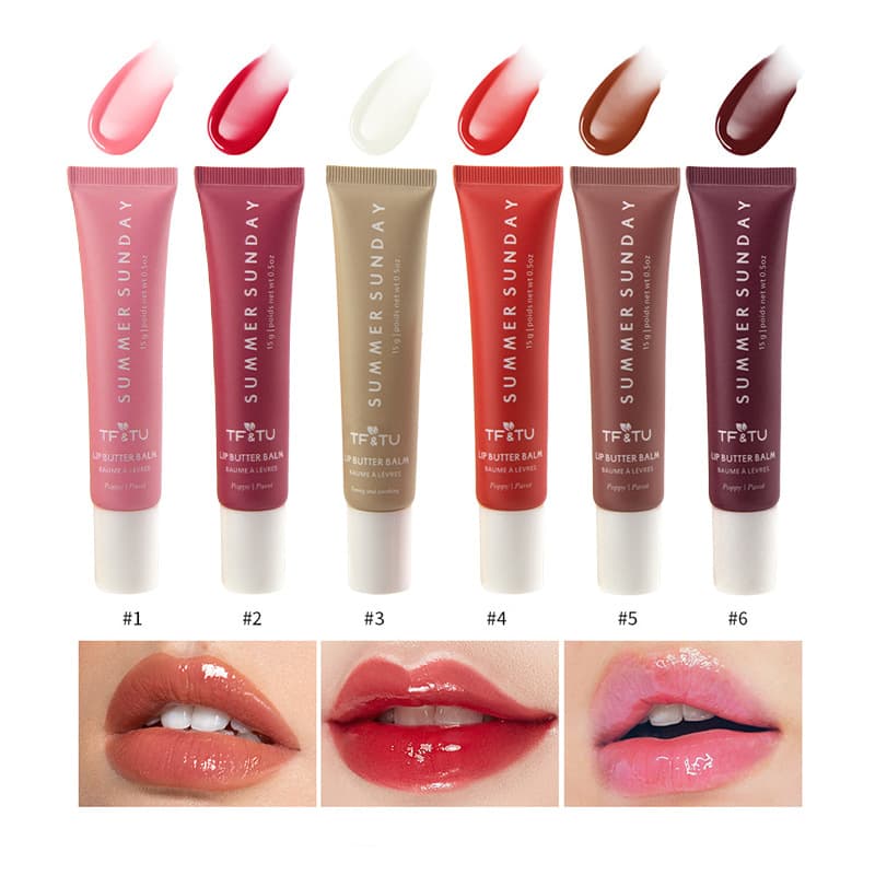 TF&TU Peptide Lip Gloss Water-Infused Butter Lip Balm Liquid Lip Gloss Plumping Hydrating Moisturizing Lip Gloss Lip Care