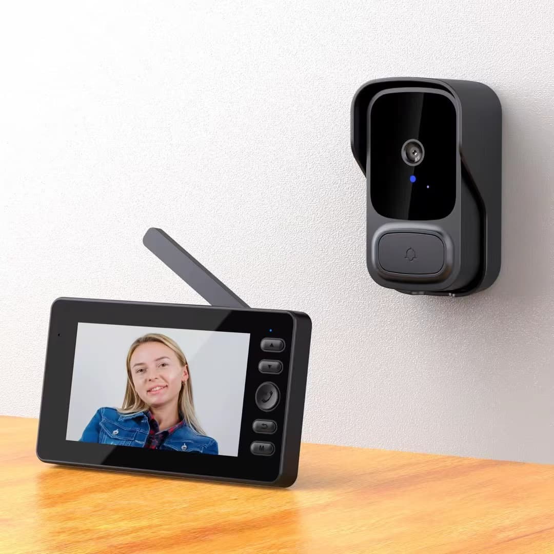 Wireless Smart Doorbell Home Peephole Camera Wide-Angle Anti-Theft Door Monitor Video Doorbell with Screen Electronic Peephole
