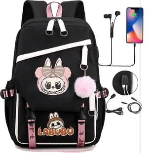2025 New Labubu 3.0 Themed Printed Backpack, Student Campus Backpack for School