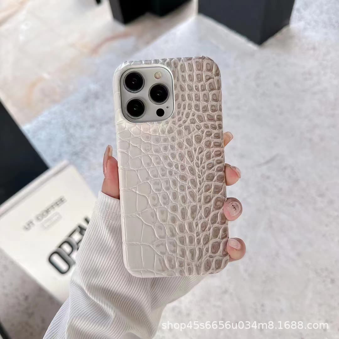 Premium Crocodile Texture Apple iPhone 17 Pro Max Phone Case Leather Cover 16/15/14/13/12/11 Hard Shell Outer Case Compatible