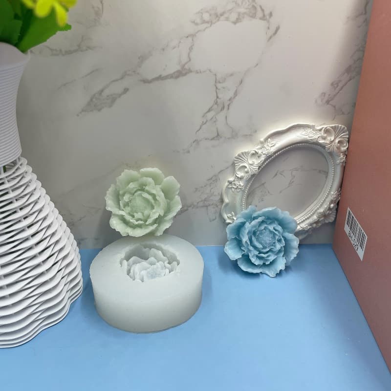 Three-dimensional peony flower silicone mold diy glue mold car aromatherapy plaster candle silicone mold fondant mold