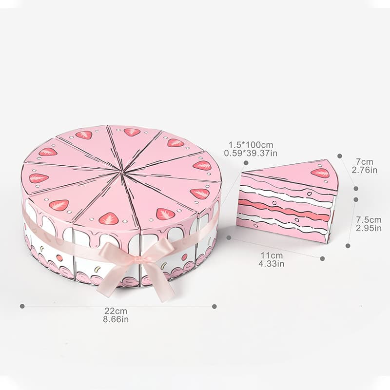 Cute Creative Triangle Cake Shape Birthday Party Children's Day Gift Packaging Color Box 10pcs/Pack