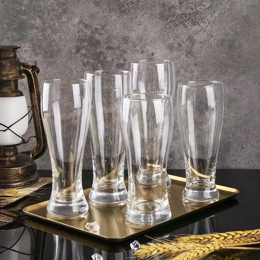 Commercial large-capacity thin-waisted beer mug, crystal glass, wheat craft beer mug, household thickened draft beer mug