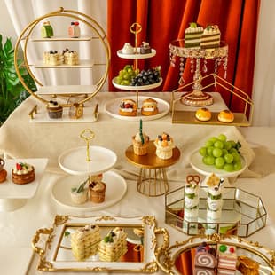 Light Luxury Dessert Table Display Stand Creative Premium Cake Stand Decorative Ornament Cold Buffet Tea Break Table Tray Dessert Plate