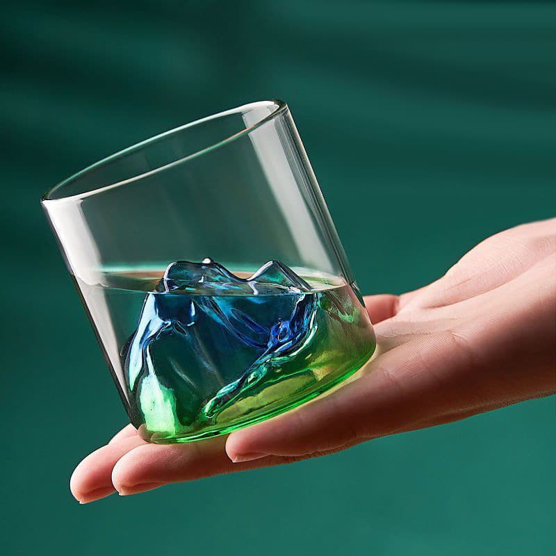 Colorful Mountain View Cup Japanese-style Mount Fuji Glass Cup Coffee Cup Tea Cup Whiskey Wine Cup Home Master Tea Cup