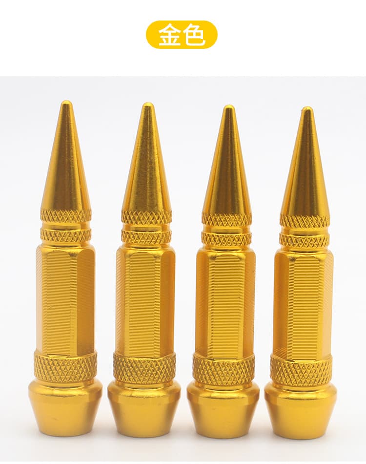 Cross-border 60mm Universal Car Dust-proof Aluminum Tire Valve Stem Caps Bullet Valve Caps