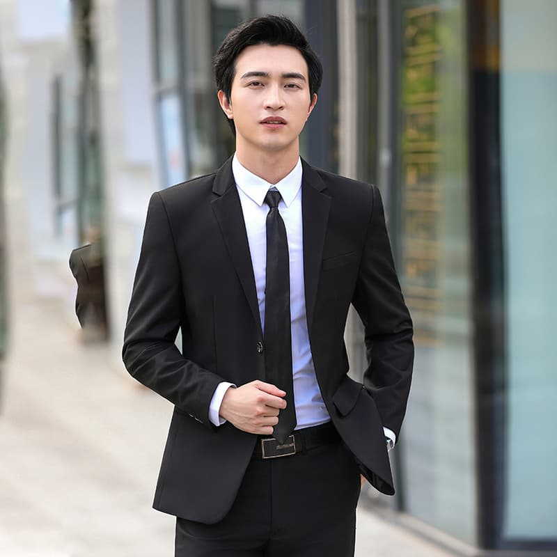 Interview Suit Set for Men, Korean Slim Fit Blazer, Groom Wedding Suit, Business Professional Formal Suit