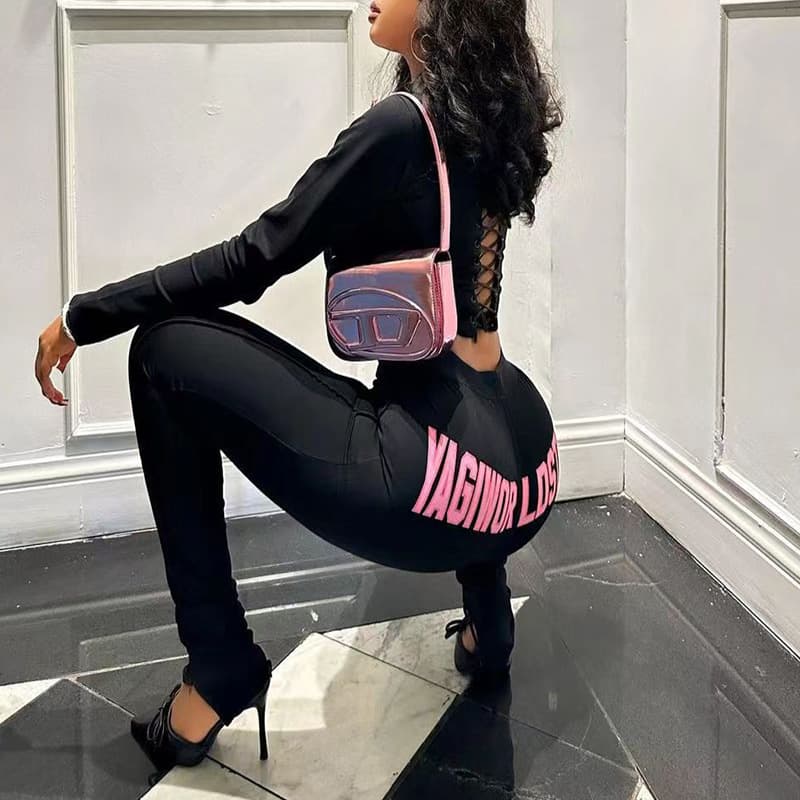 Long Sleeve Knit Zip-Up Top and Skinny Pants Two-Piece Set, Women's Fashion for Cross-Border Sales to Europe and America, Best-Selling on Amazon Africa