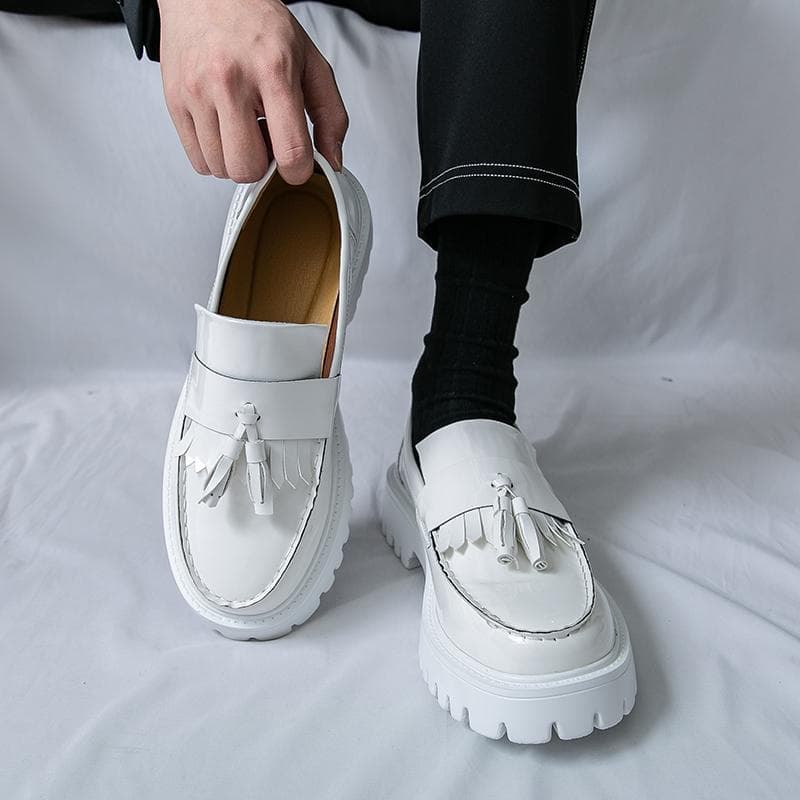 2025 Fashionable Foreign Trade Men's Shoes Foreign Trade Men's Cross-Border Leather Shoes Thick-Soled Large-Scaled Shoes Ultra-Light Leather Shoes Shoe Size 38-4
