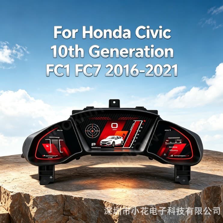 Full LCD Instrument Cluster Upgrade Speedometer for 2016-2021 Honda Civic 10th Gen Modification