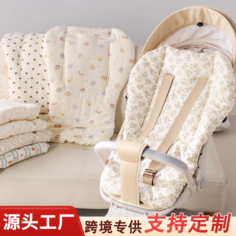 Baby Stroller Cotton Pad, Infant Seat Cushion, Strolling Aid Mat, High Chair Pad, Autumn/Winter Warmth All-Cotton Back Cushion