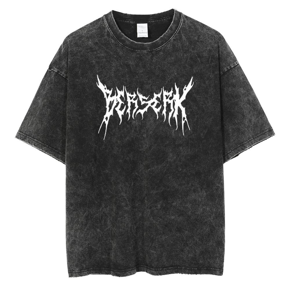 Harajuku Anime Print T-Shirt Men Streetwear Vintage Black T-Shirt