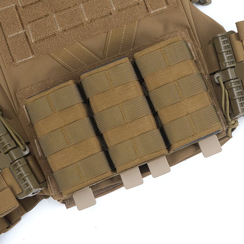 Cross-border Amazon Multi-function Fast Draw Pouch with Built-in Splint 5.56 Molle Insert Tactical Triple Magazine Pouch