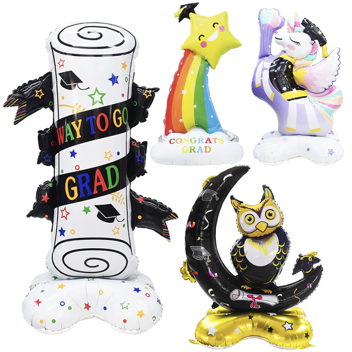 Graduation Ceremony Decoration Balloon Stand Graduation Series Scroll Aluminum Foil Balloon Graduation Party Decor