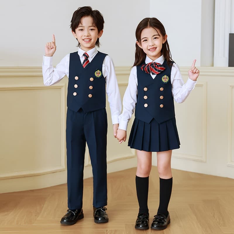 Primary school uniform set, British college style kindergarten uniform, children's class uniform, boys and girls chorus performance uniform