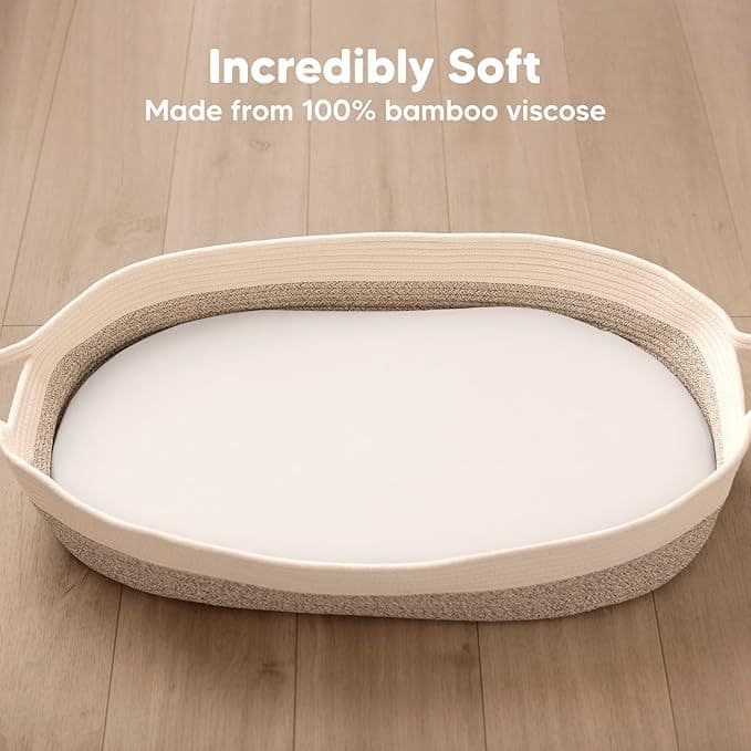 Baby cradle sheets for boys and girls brushed soft solid color white soft bedside bed cradle sheets 17*33