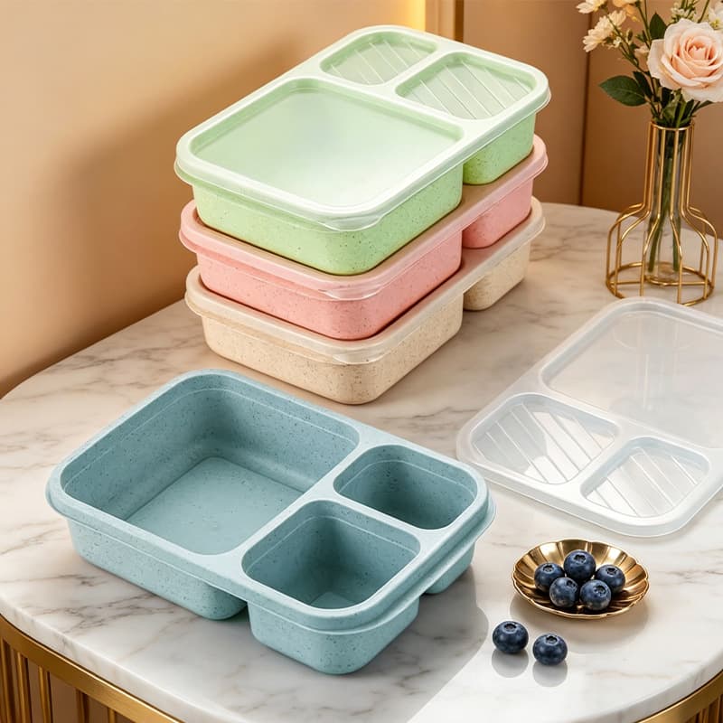 Insulated Lunch Box with Compartments, Square Leak-Proof Bento Box for Students and Office Workers, Portable Outdoor Lunch Container