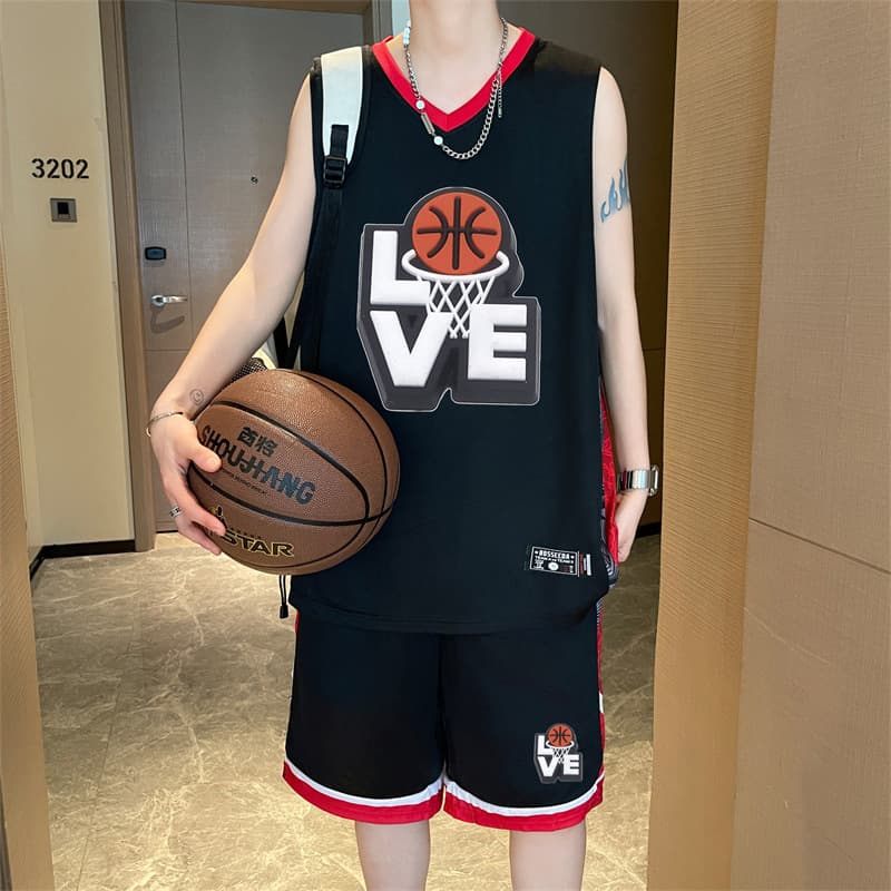 Middle School Basketball Uniforms, Youth Summer Quick-Dry Jerseys, Men's Ice Silk T-Shirts, High School Students' Big Kids Sportswear T-Shirts