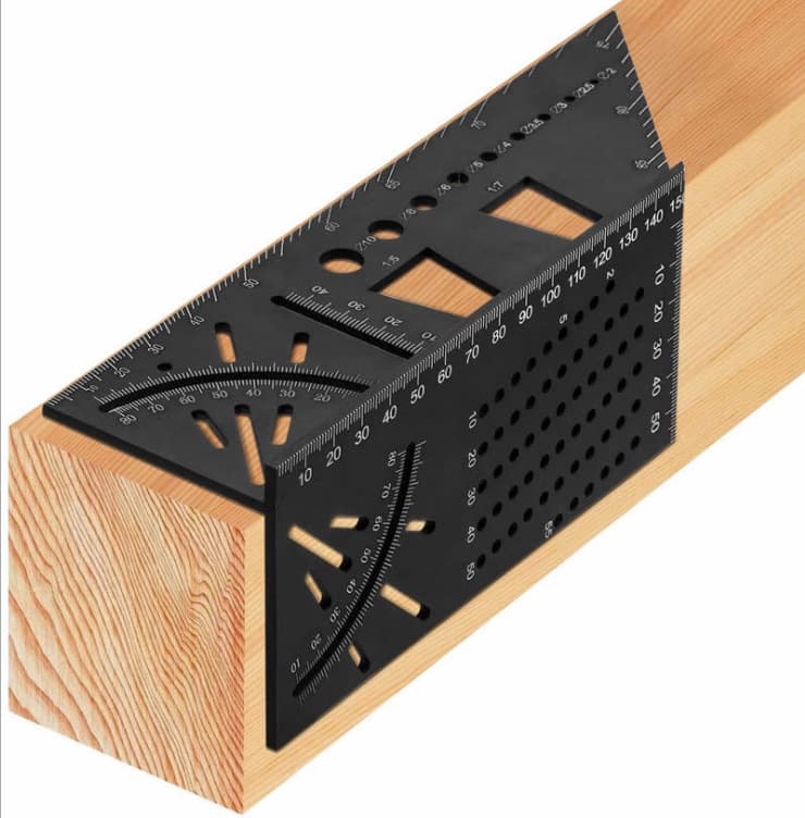 Multi-Function Angle Ruler 45 Degree 90 Degree Marking Ruler 3D Woodworking Stop Gauge Stop Point Gauge Ruler